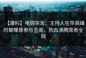 【爆料】电鸽突发：主持人在早高峰时被曝曾参与丑闻，热血沸腾席卷全网