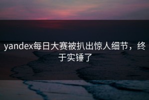yandex每日大赛被扒出惊人细节，终于实锤了