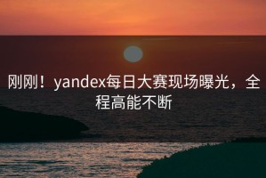 刚刚！yandex每日大赛现场曝光，全程高能不断