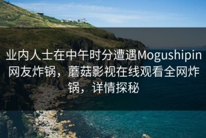 业内人士在中午时分遭遇Mogushipin网友炸锅，蘑菇影视在线观看全网炸锅，详情探秘