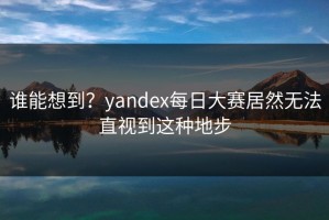谁能想到？yandex每日大赛居然无法直视到这种地步