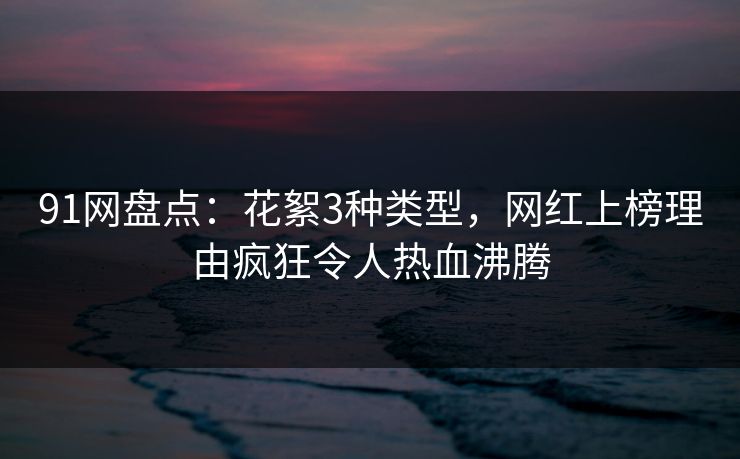 91网盘点：花絮3种类型，网红上榜理由疯狂令人热血沸腾