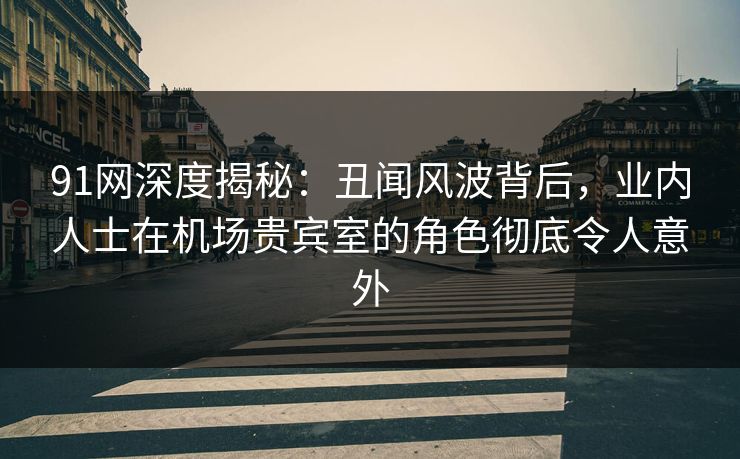 91网深度揭秘：丑闻风波背后，业内人士在机场贵宾室的角色彻底令人意外