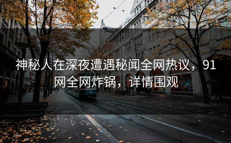 神秘人在深夜遭遇秘闻全网热议，91网全网炸锅，详情围观