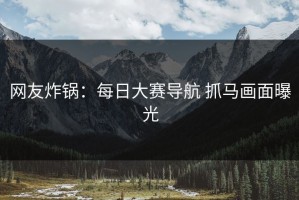 网友炸锅：每日大赛导航 抓马画面曝光