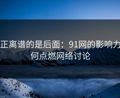 真正离谱的是后面：91网的影响力如何点燃网络讨论